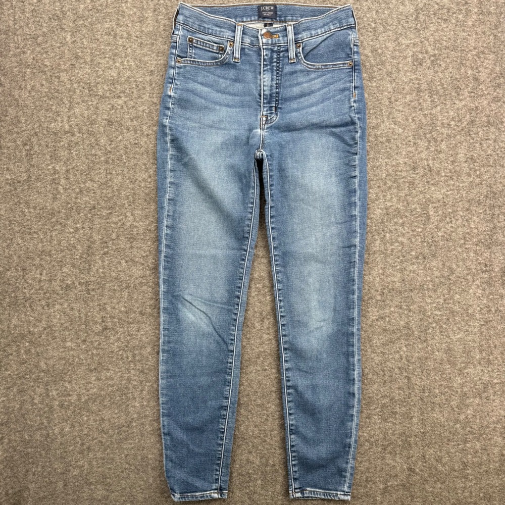 J.Crew Womens High Rise Skinny Jeans Medium Wash Blue Size 27 Stretch Denim